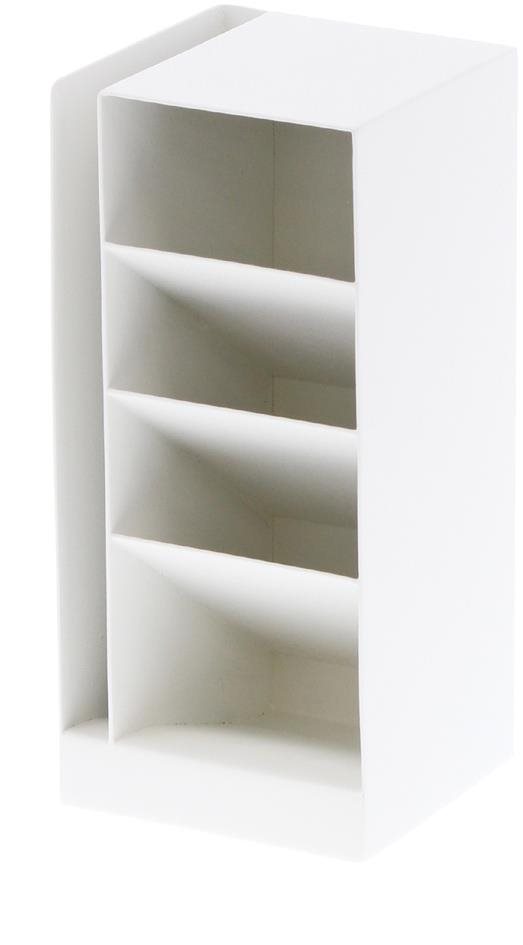 Bílý kancelářský organizér Yamazaki Tower 3319 o výšce 20 cm