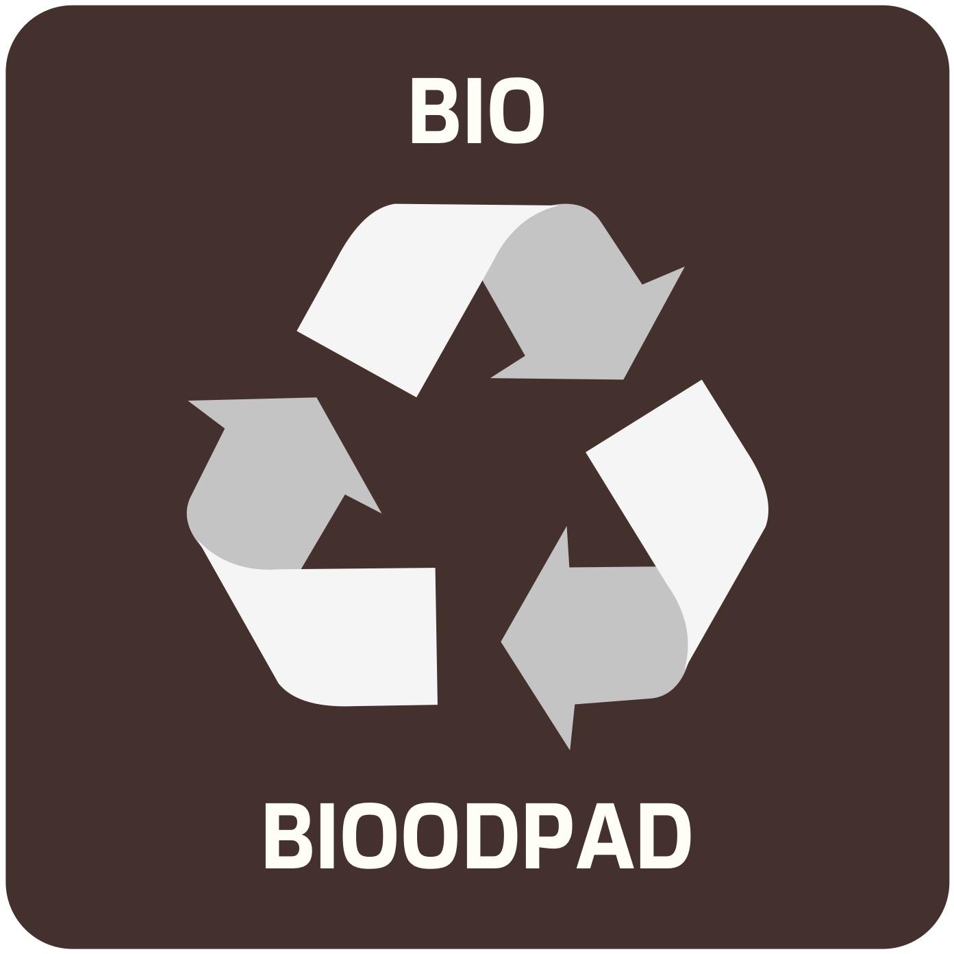 Alda Samolepka pro odpadkový koš pro tříděný odpad - BIO, hnědá, 17,5 × 17,5 cm