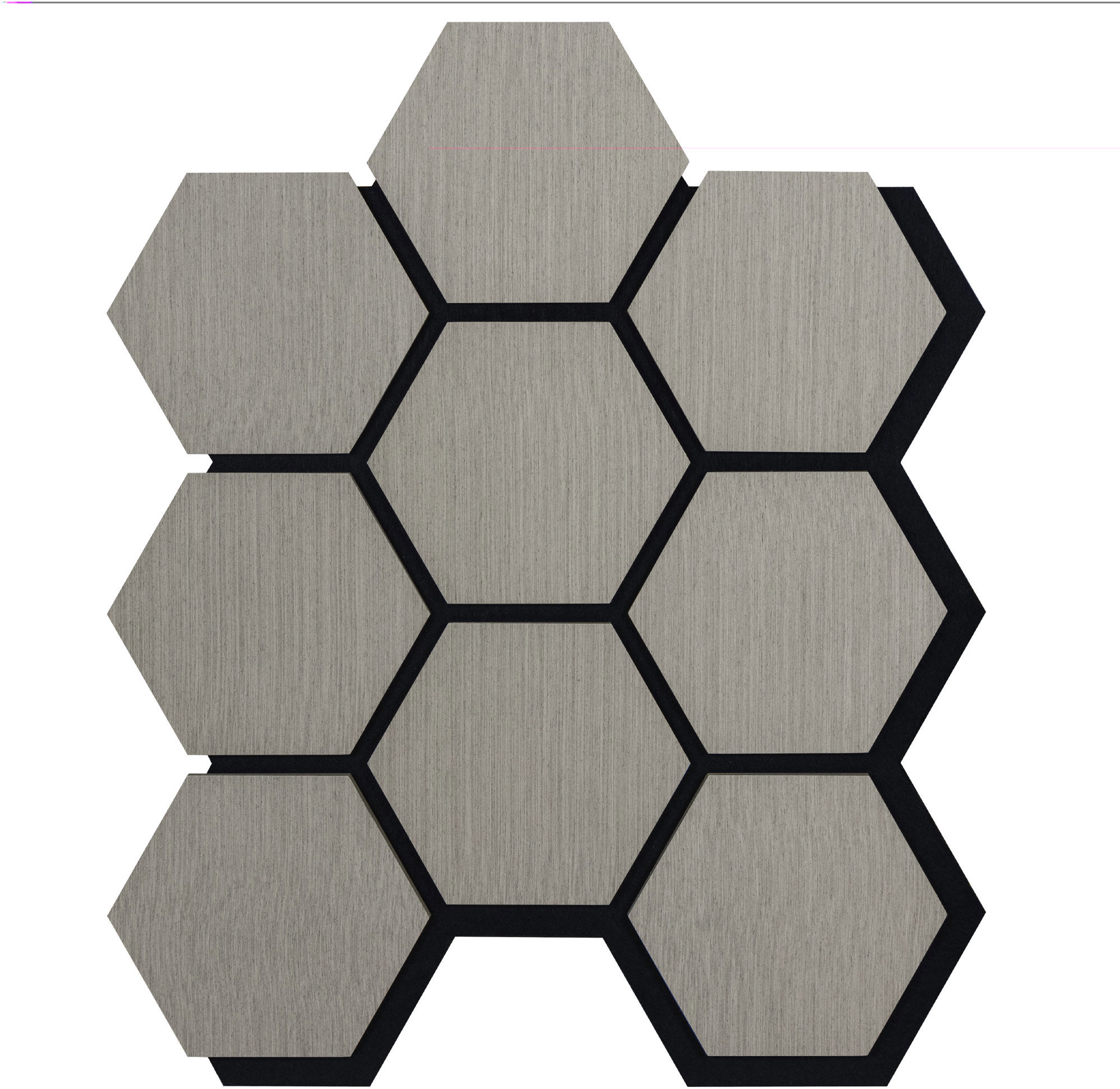 ALFI style Akustický panel s dřevěnou dýhou, hexagon, dekor dub, šedý