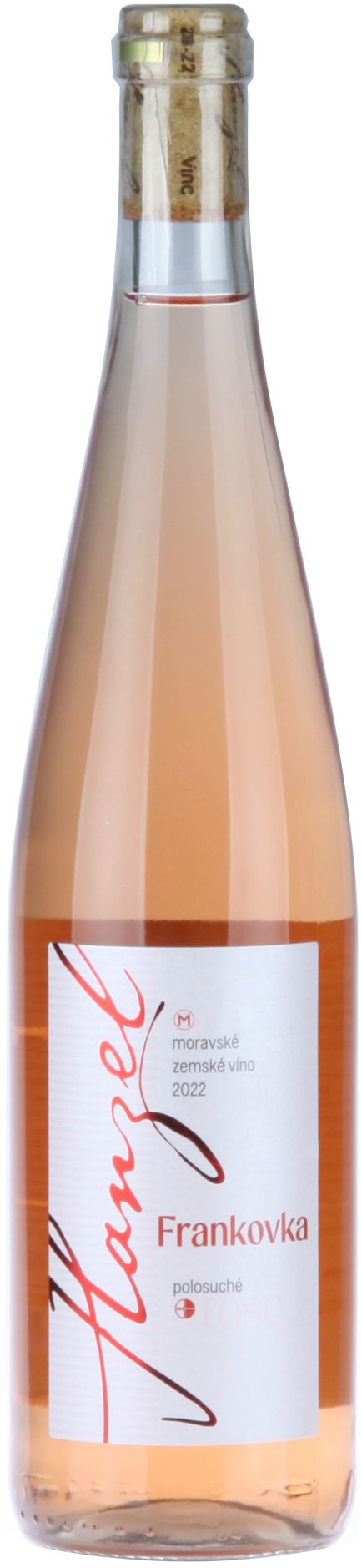 HANZEL Frankovka rosé - Na vyhlídce 2022 m. z. v., 0,75 l, 11 % vol.