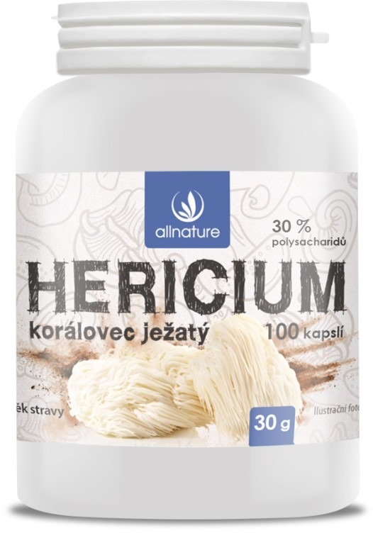 Allnature Hericium Korálovec ježatý kapsle 100 kapslí