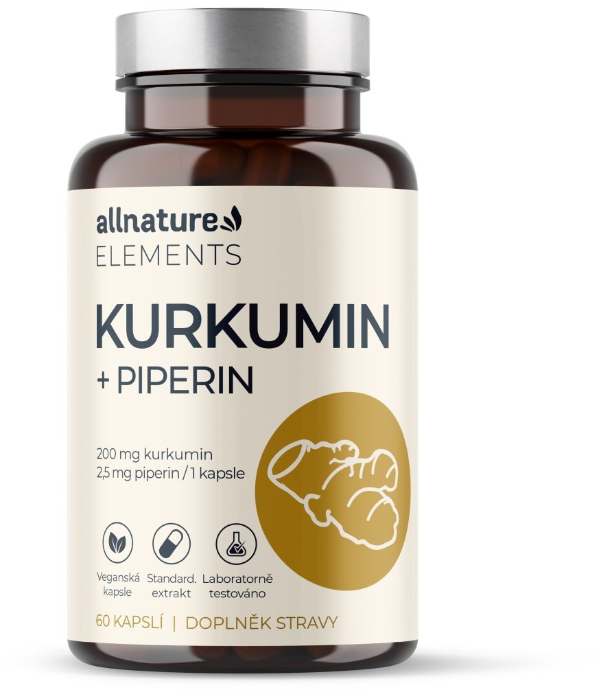 ALLNATURE KURKUMIN S PIPERINEM 60 CPS Bylinný extrakt, , velikost