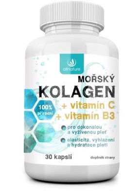 Allnature Mořský kolagen + vitamín C + vitamín B3 30 tablet