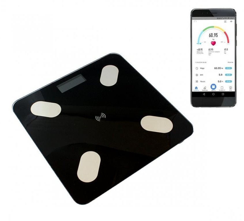 Alum Analytická osobní váha Bluetooth 180 kg