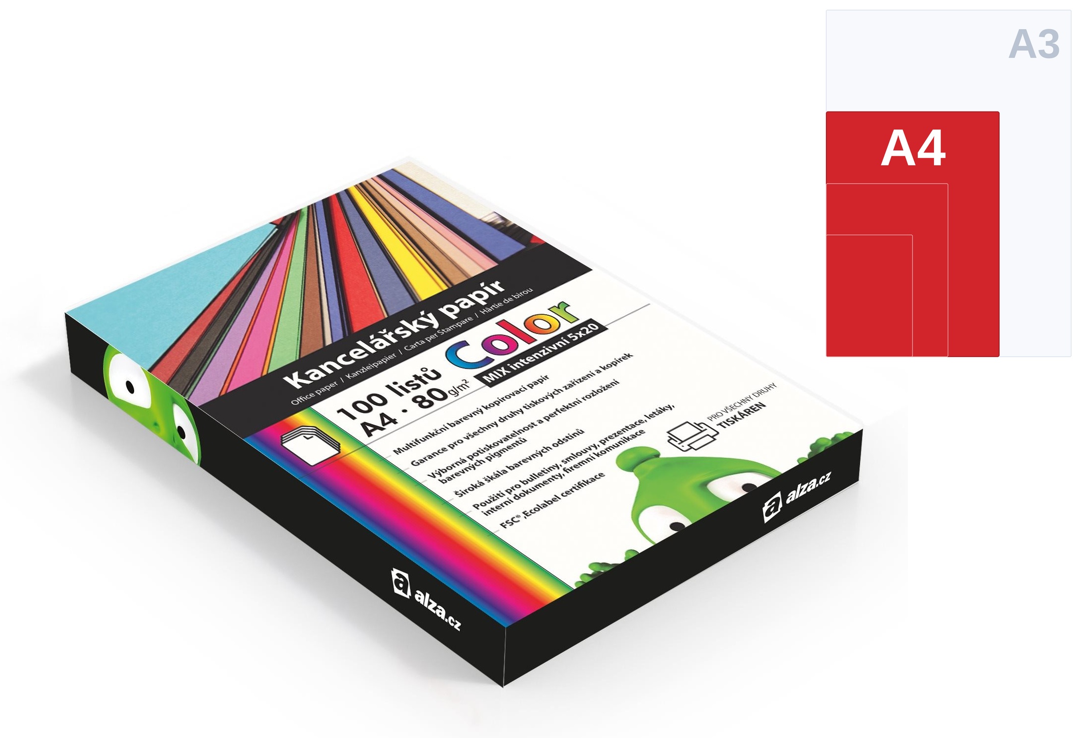 Alza Color A4 MIX intenzivní 5x 20 listů