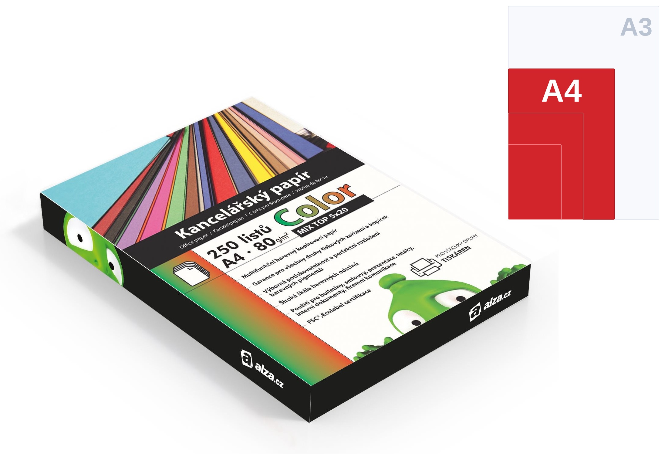 Alza Color A4 MIX TOP 10x 25 listů