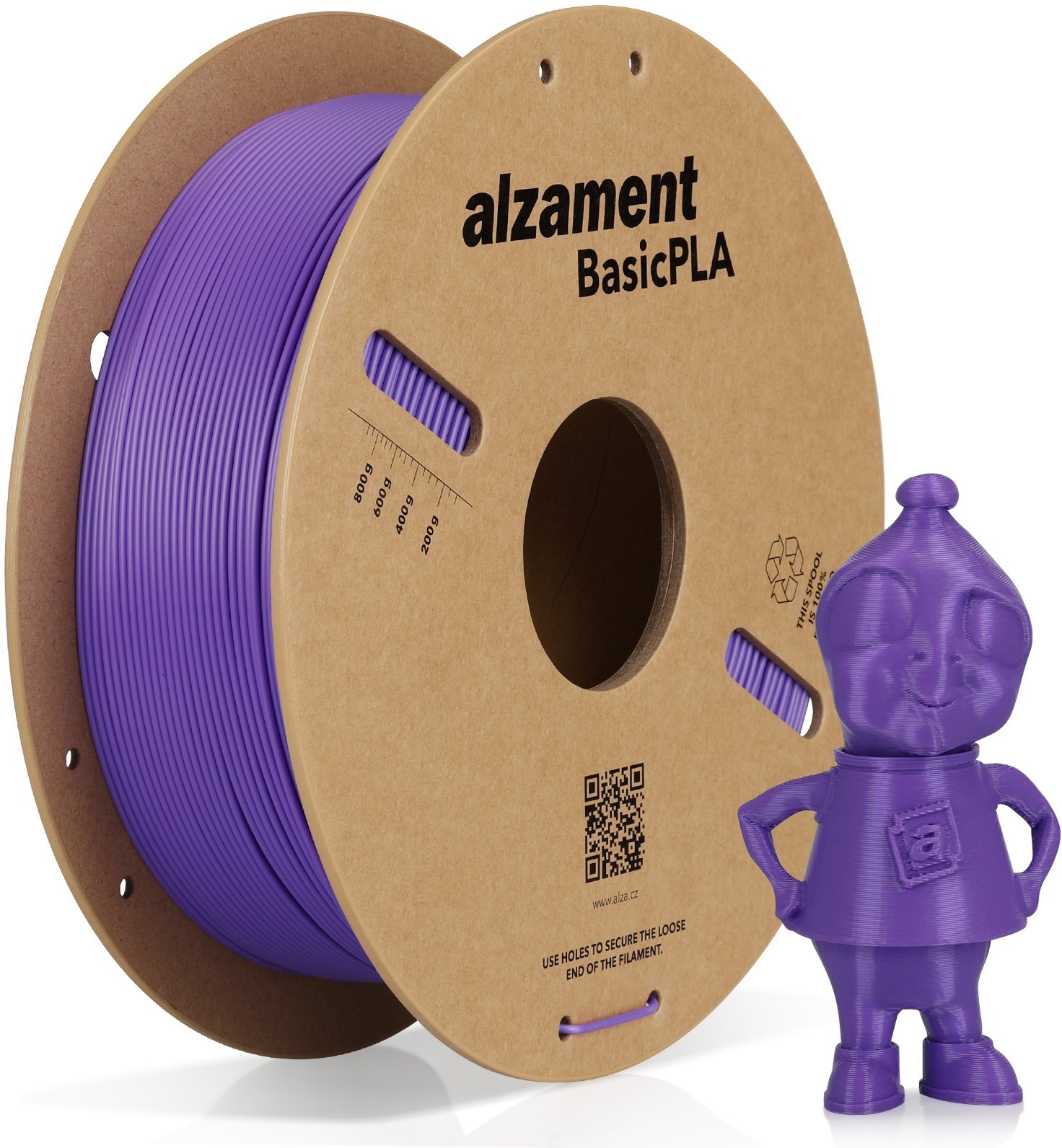 Alzament PLA Basic 1 kg Purple - filament pro 3D tisk