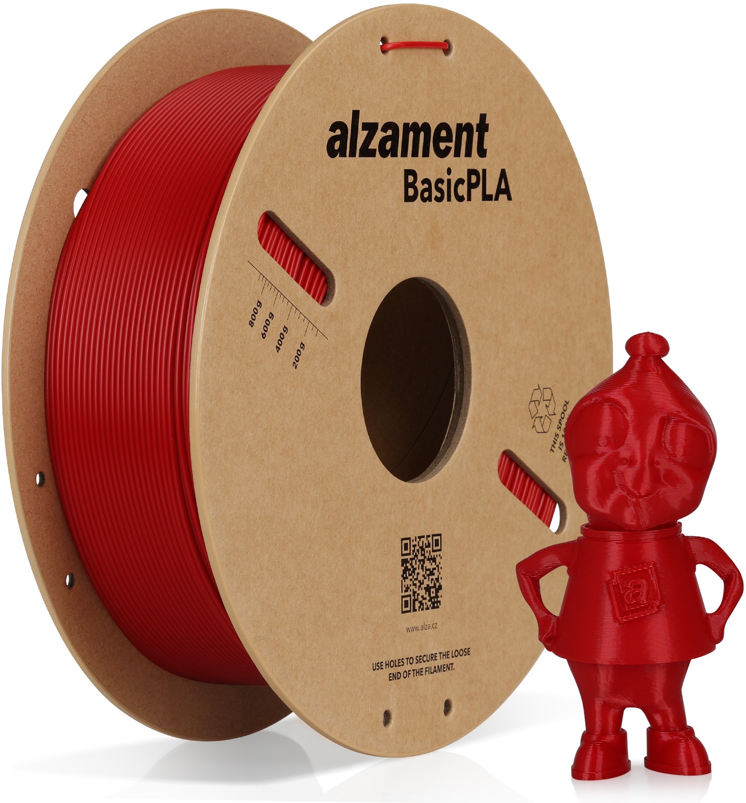 Alzament PLA Basic 1 kg Fire Engine Red - filament pro 3D tisk