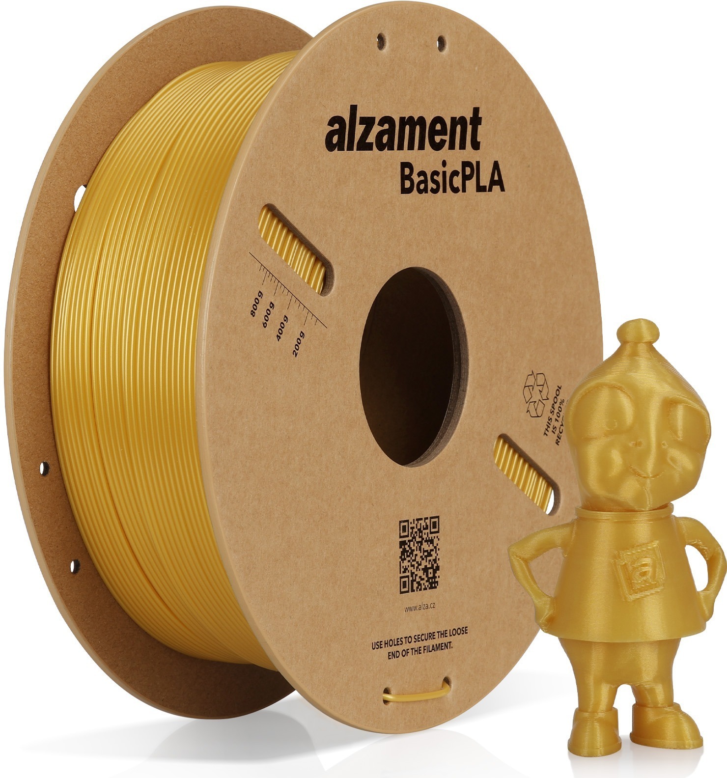 Alzament PLA Basic 1 kg Gold - 3D tisková filament
