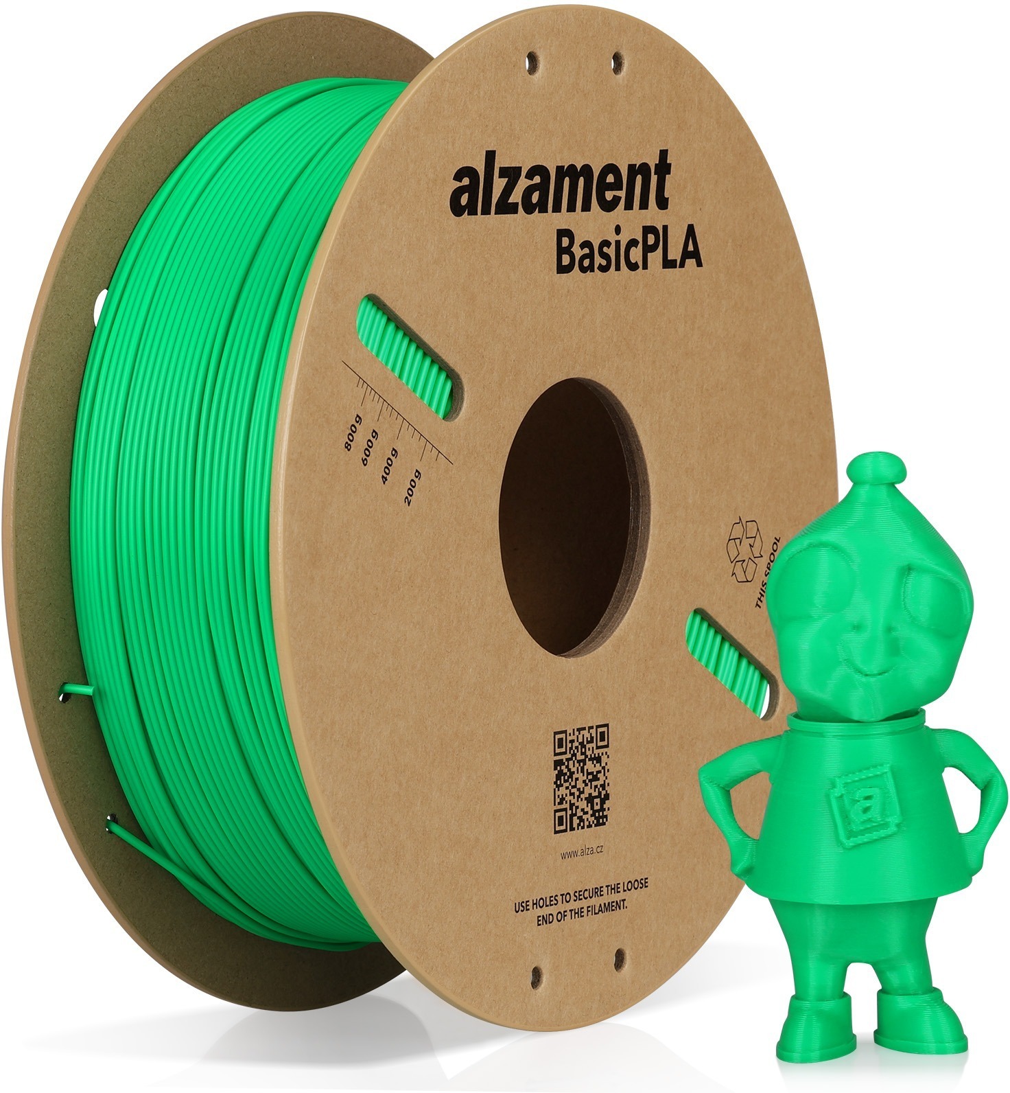 PLA filament Alzament PLA Basic 1 kg Green