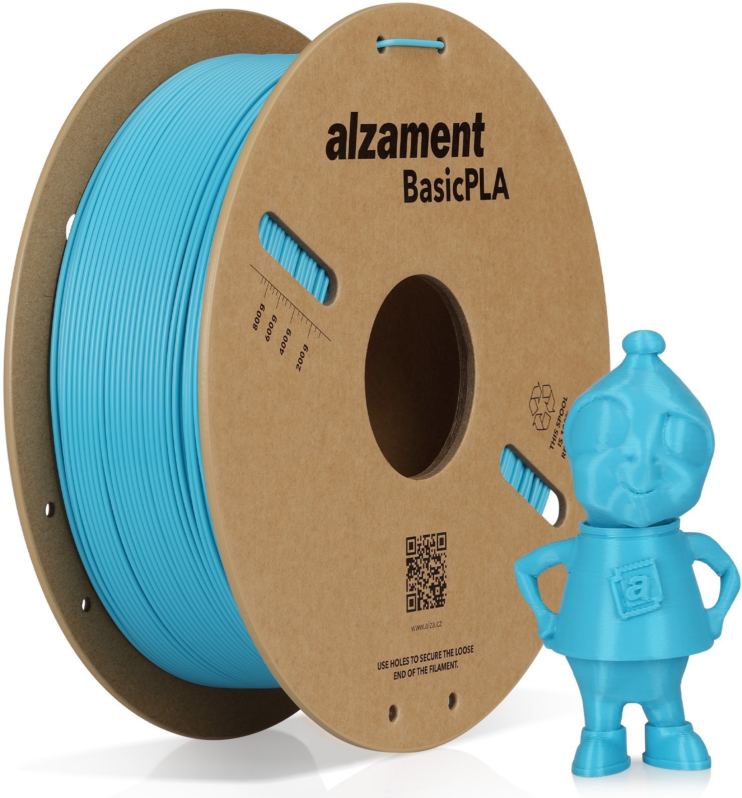 Alzament PLA Basic 1 kg Sky Blue - kvalitní 3D tiskové filament