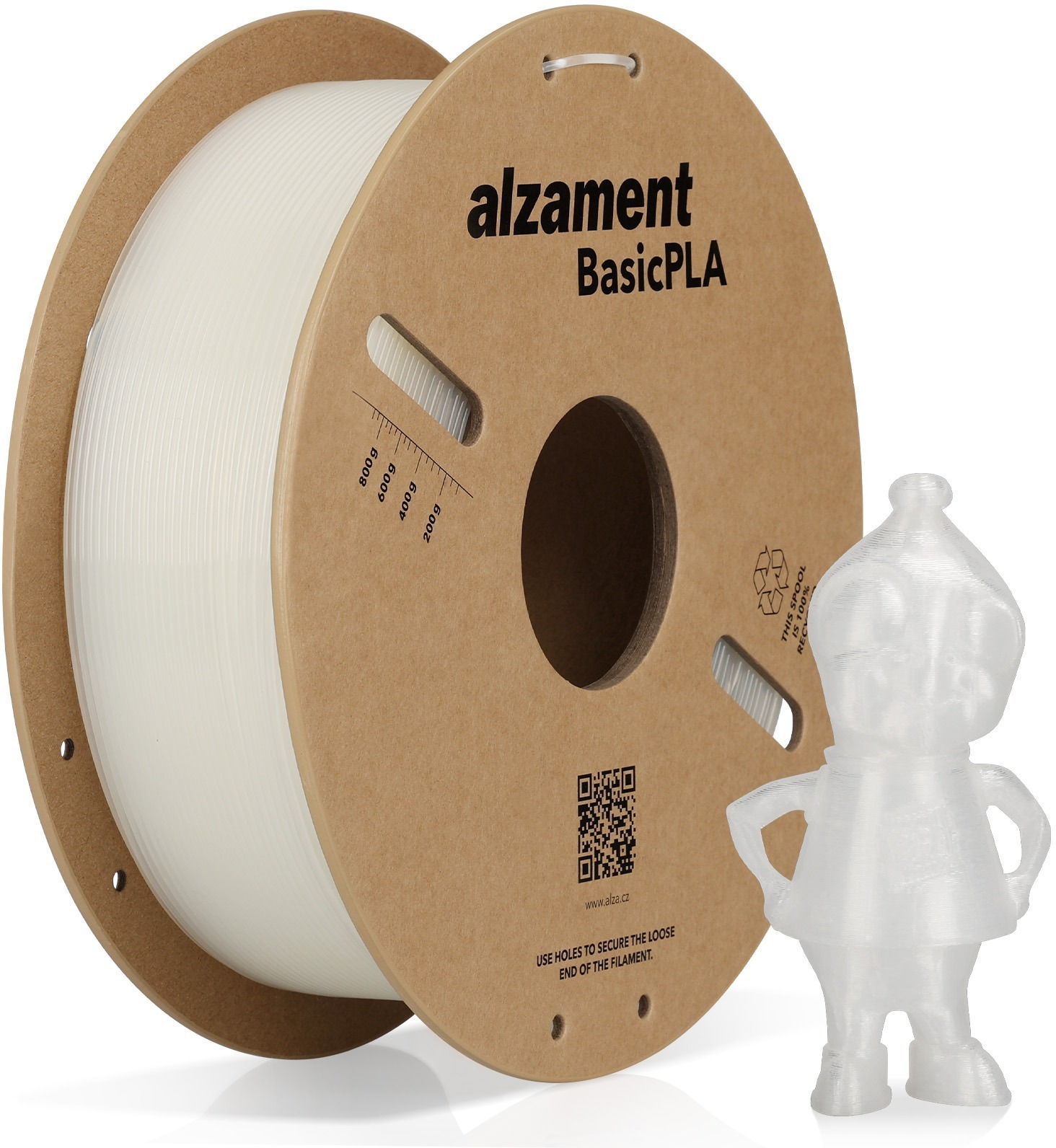 Alzament PLA Basic 1 kg Transparent - filamentoská hmotnost pro 3D tisk