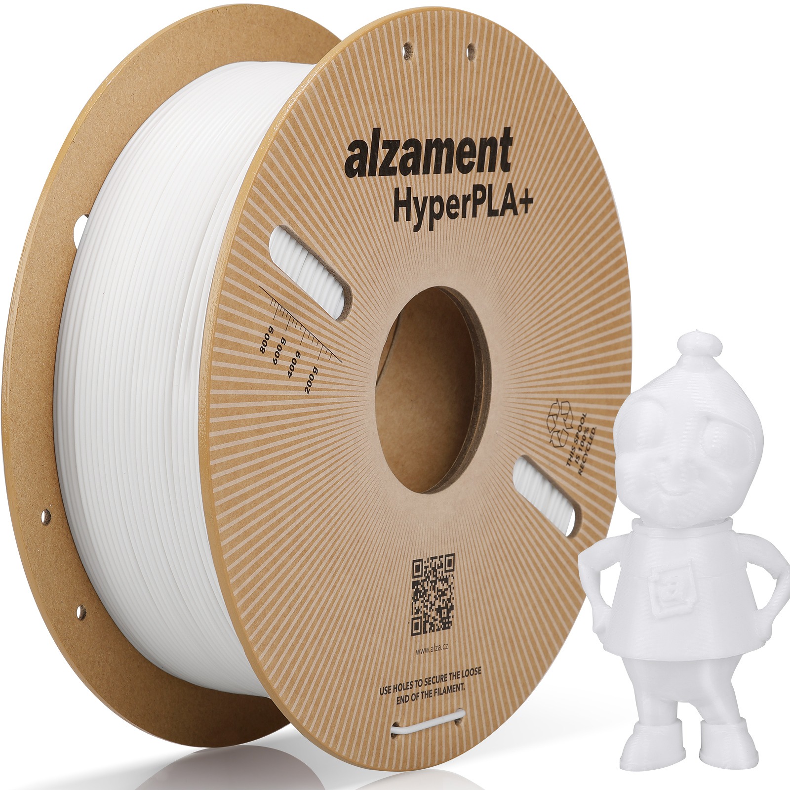 Alzament Hyper PLA+ 1kg White - Výkonné Filamenty pro 3D Tisk