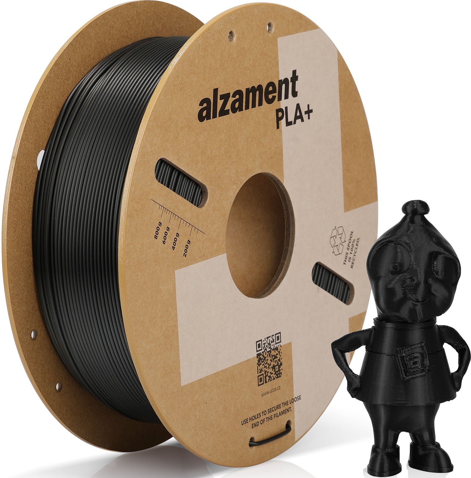 Alzament PLA+ 1kg Black - kvalitní filament pro 3D tisk