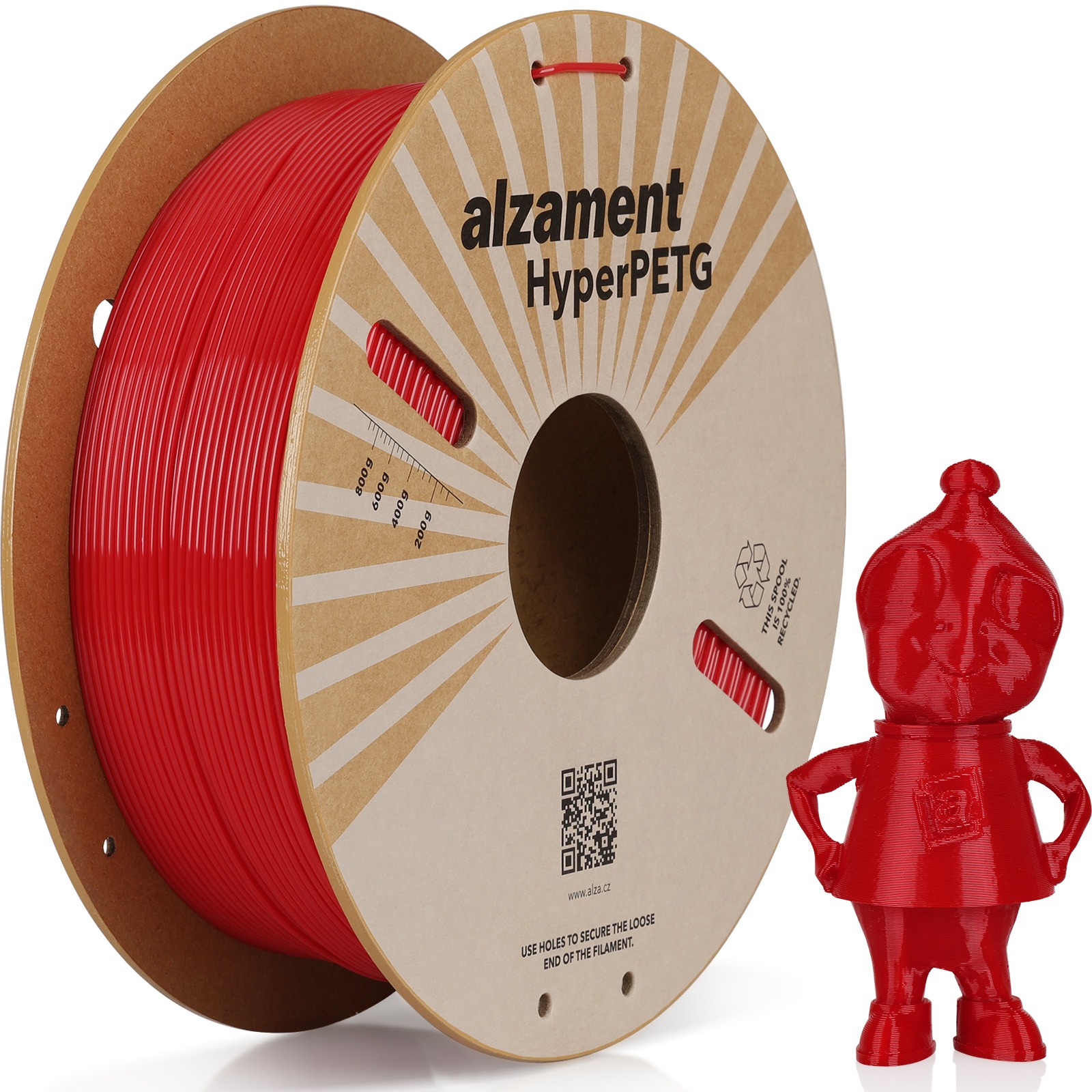 Alzament PETG Hyper 1 kg Red - 3D tiskový filament