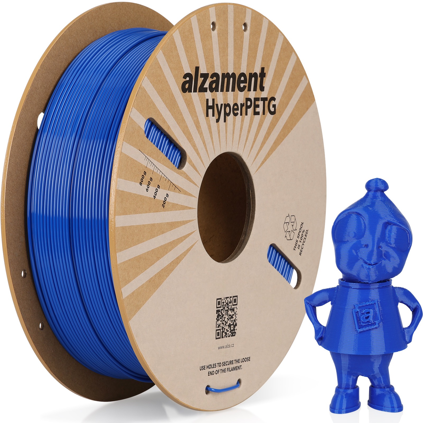 Alzament PETG Hyper 1 kg Blue - Výkonný 3D tiskový filament