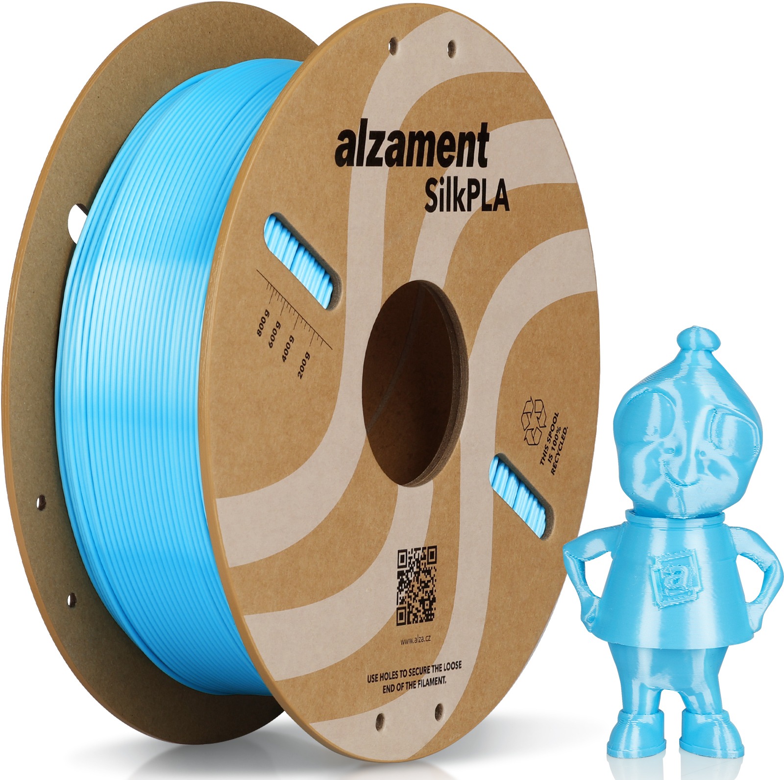 Alzament PLA Silk 1 kg Sky Blue - 3D tisková filament