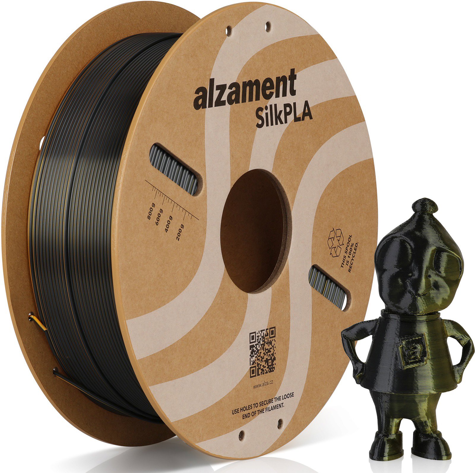 Alzament PLA Silk Dual Color 1 kg Black-Gold