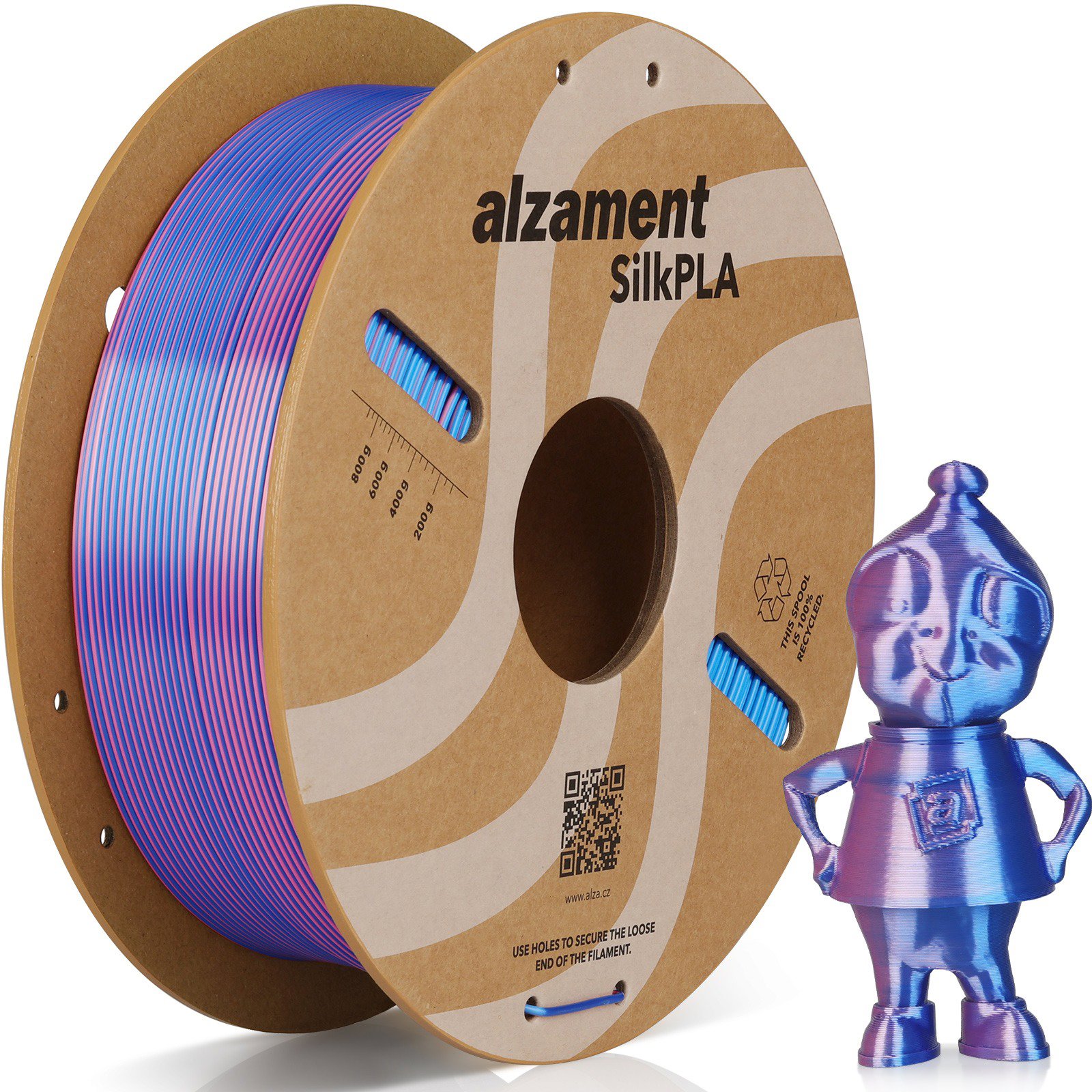 Alzament PLA Silk Dual Color 1 kg Blue-Pink
