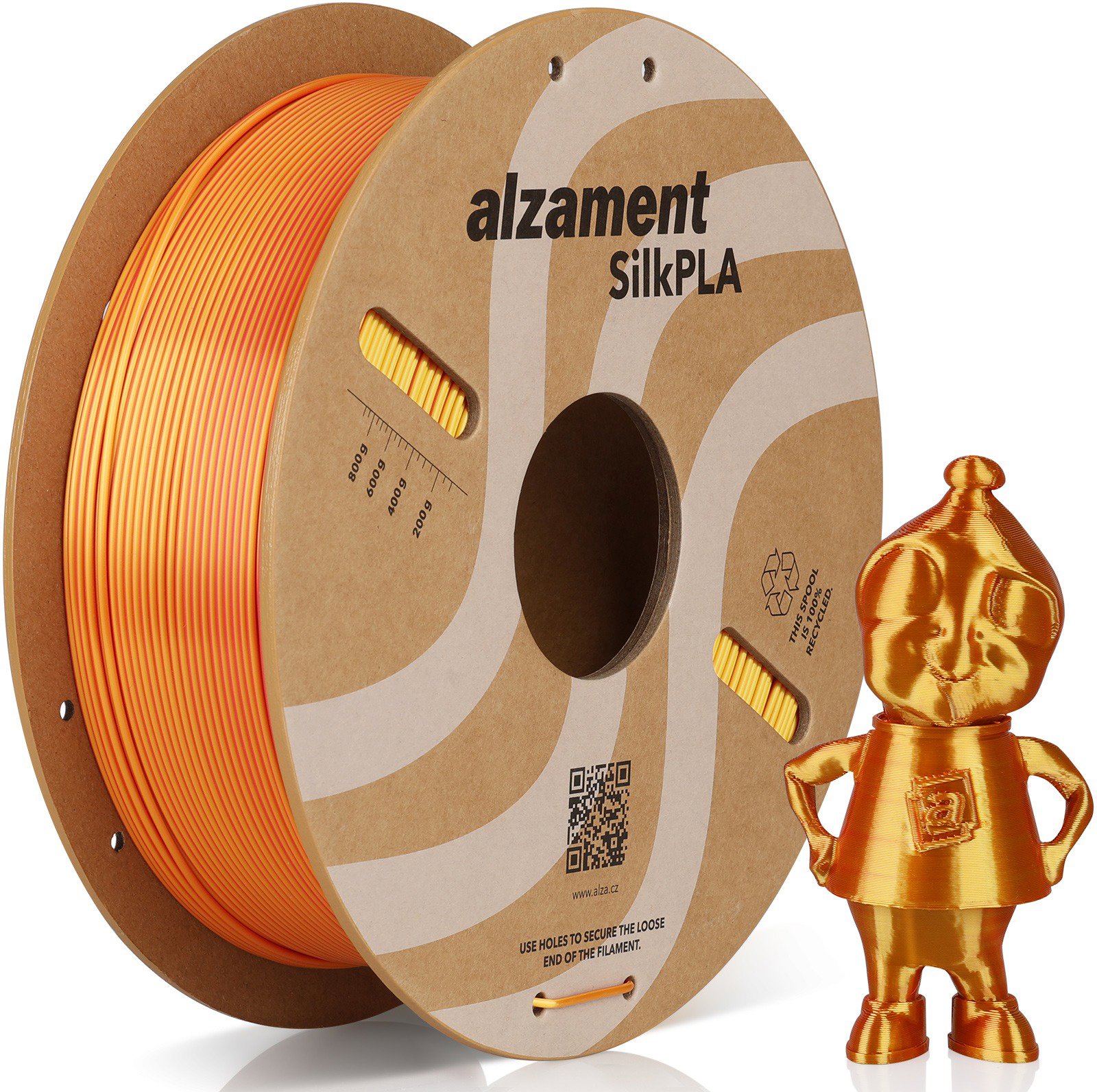 Alzament PLA Silk Dual Color 1 kg Red-Gold - kvalitní filament pro 3D tisk
