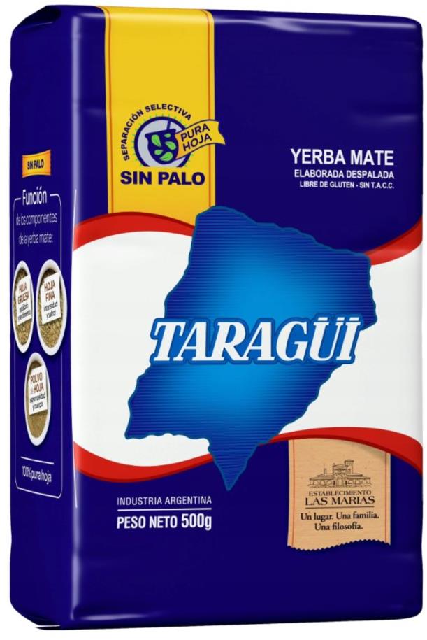 Yerba Maté Taragui Sin Palo Pure Leaf - 500 g