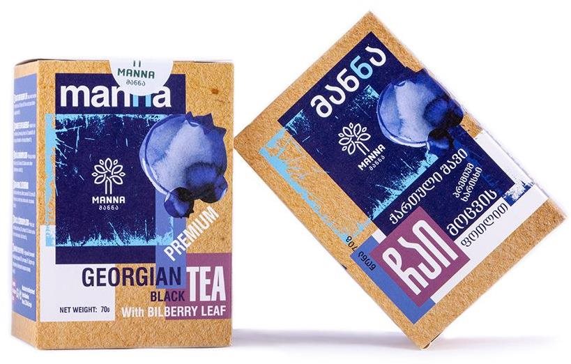 Manna gruzínský Černý čaj Premium s borůvkou sypaný 70g