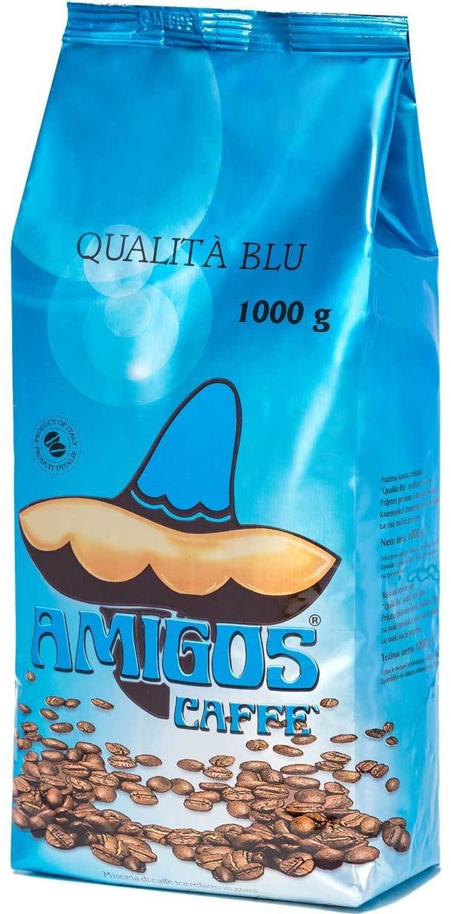 Amigos Caffe Qualitá Blu, zrnková, 1000g