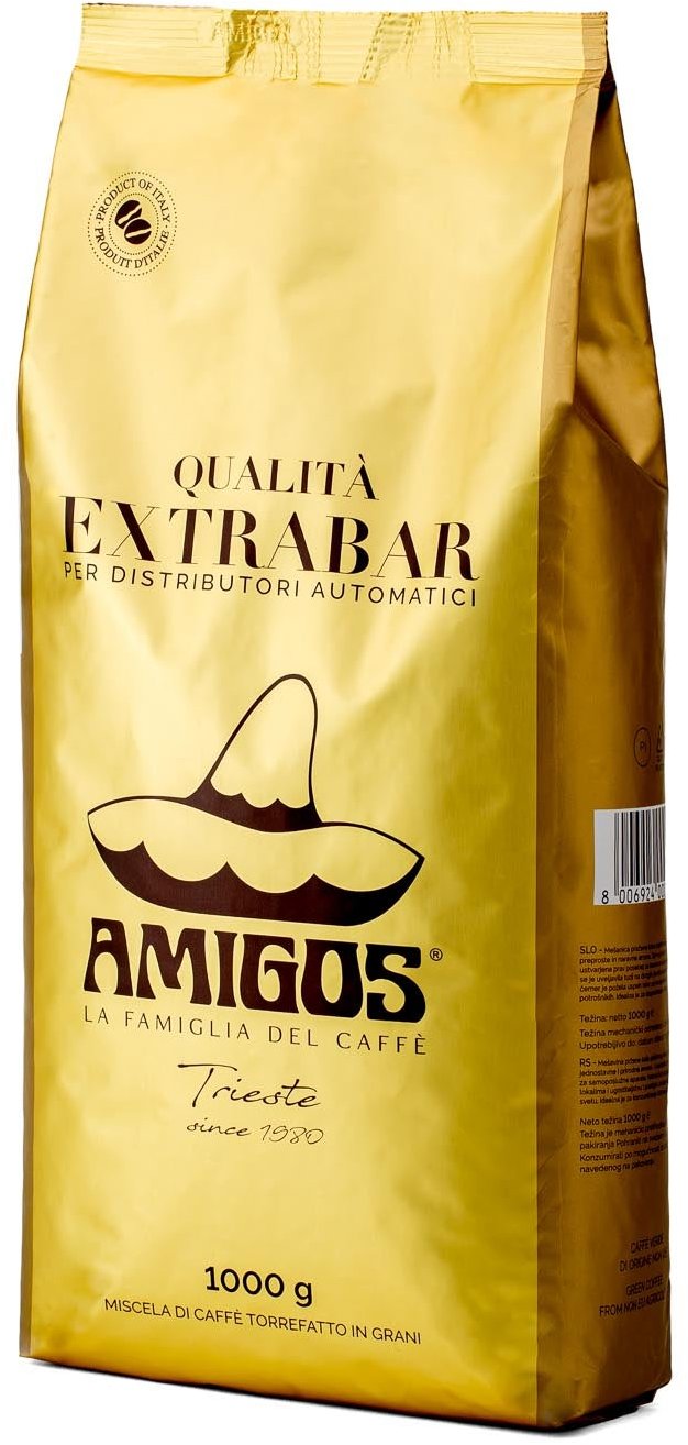 Amigos Caffe Qualita Extra Bar, zrnková, 1000g
