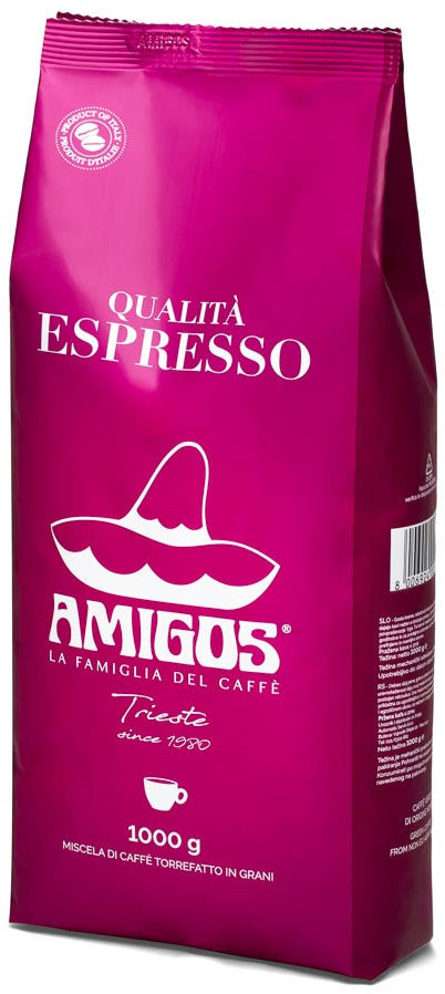 Amigos Caffe Qualitá Espresso, zrnková, 1000g