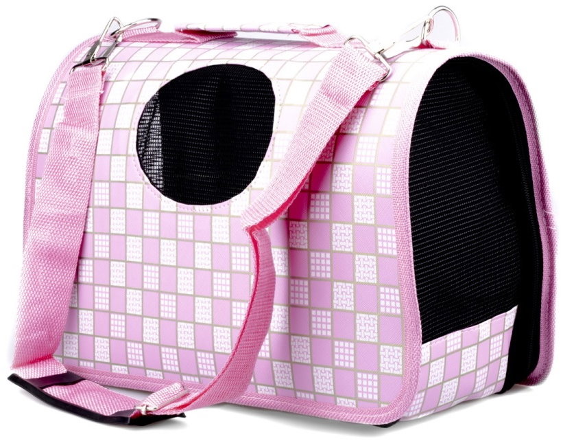 animALL Taška pink squares M 40 × 21 × 27 cm
