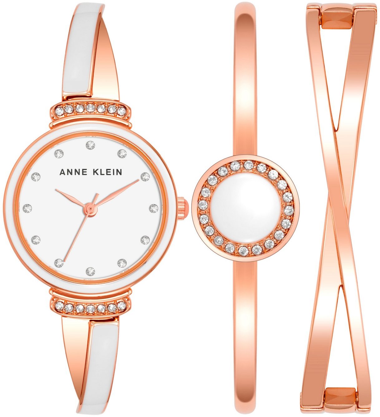 Anne Klein dámská dárková sada hodinek a náramků AK/3292WTST