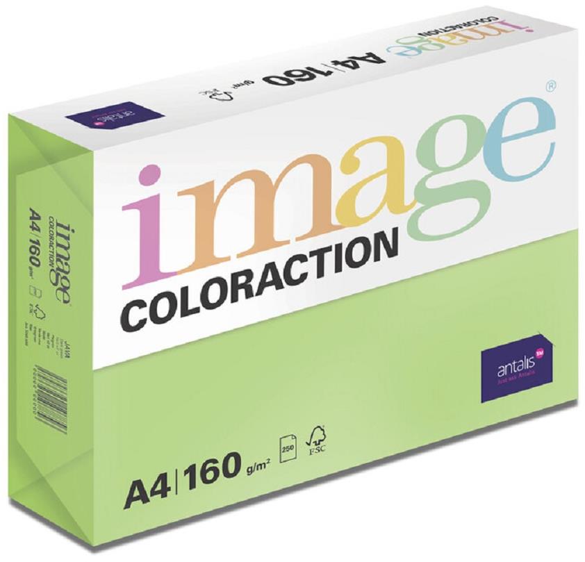 Barevný papír Antalis Java / středně zelený A4 / 160 g / 250 ks