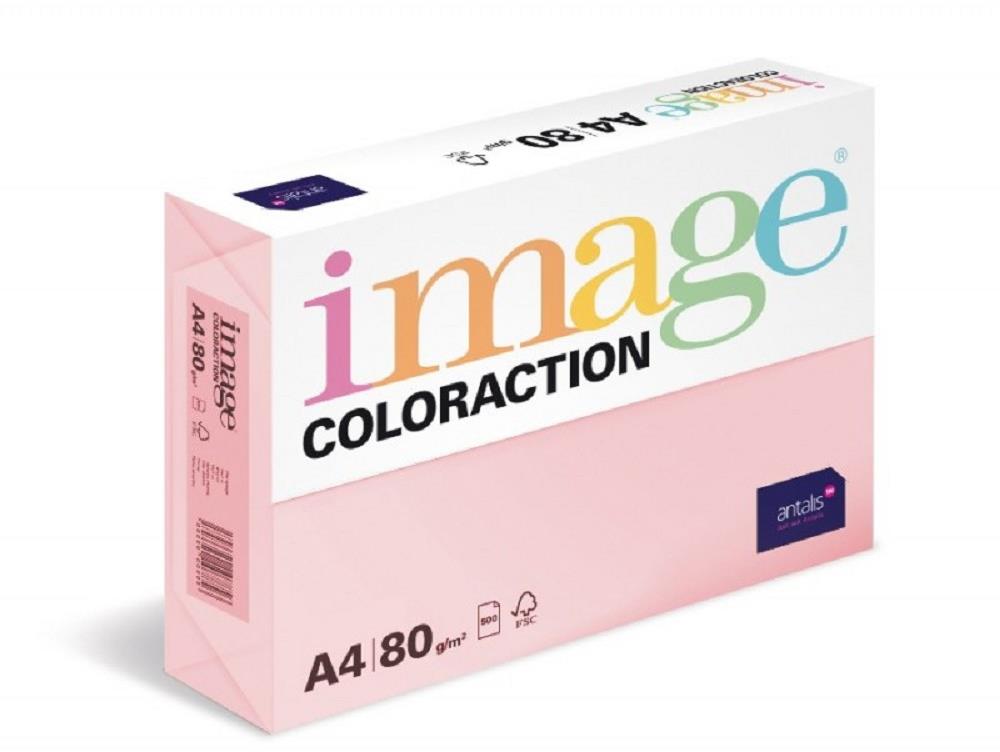 Barevný papír Antalis Tropic, pastelově růžový A4, 80 g, 500 ks