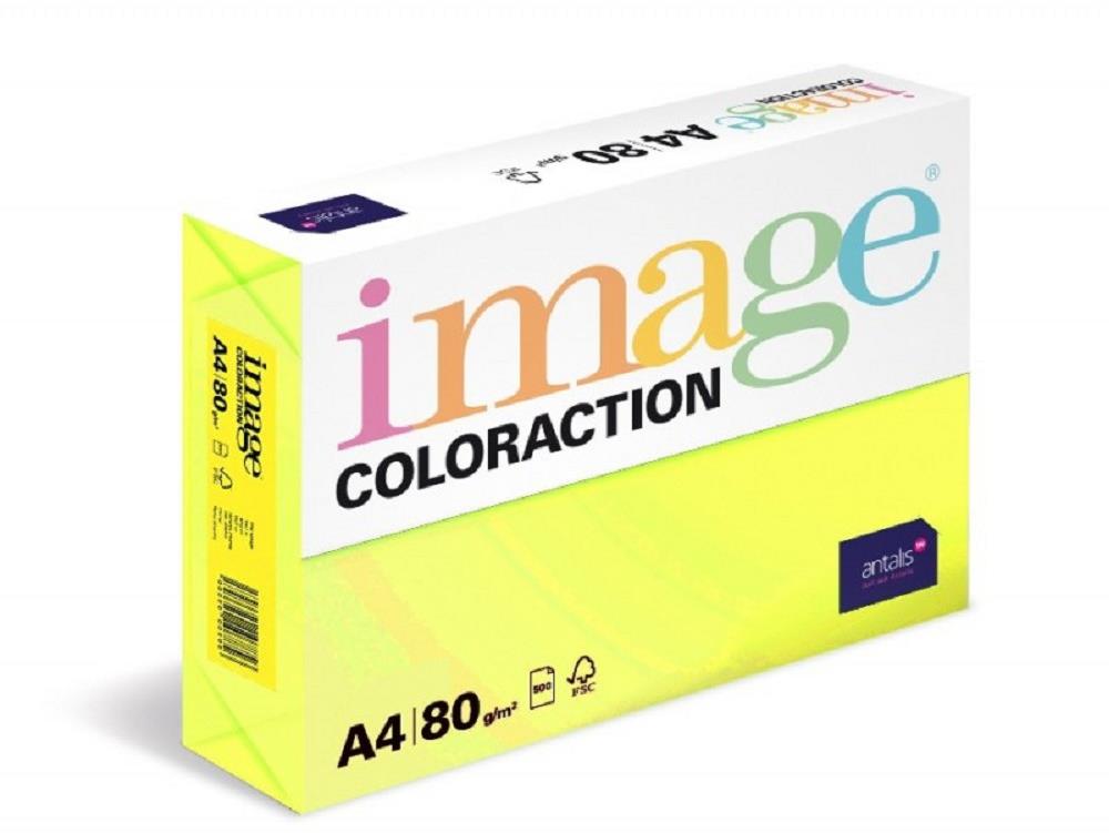 Antalis Barevný papír Ibiza / reflexní žlutý A4 / 80 g / 500 ks