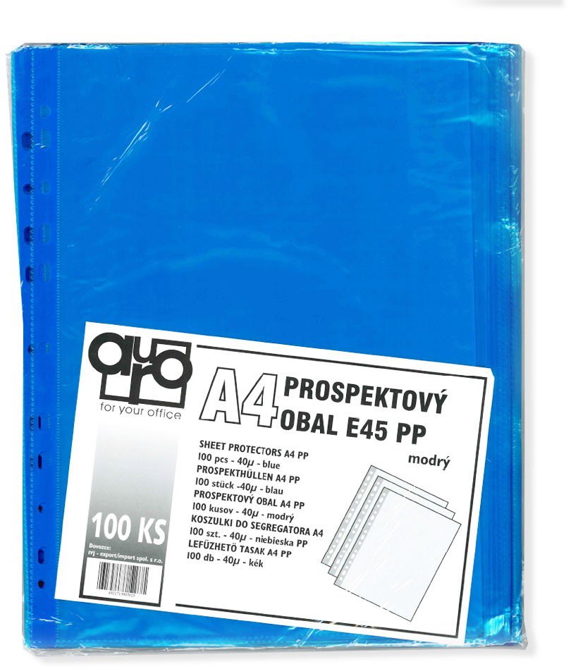 Kvalitní A4 formátový papír Auro Office E45/100 ks modrý hladký