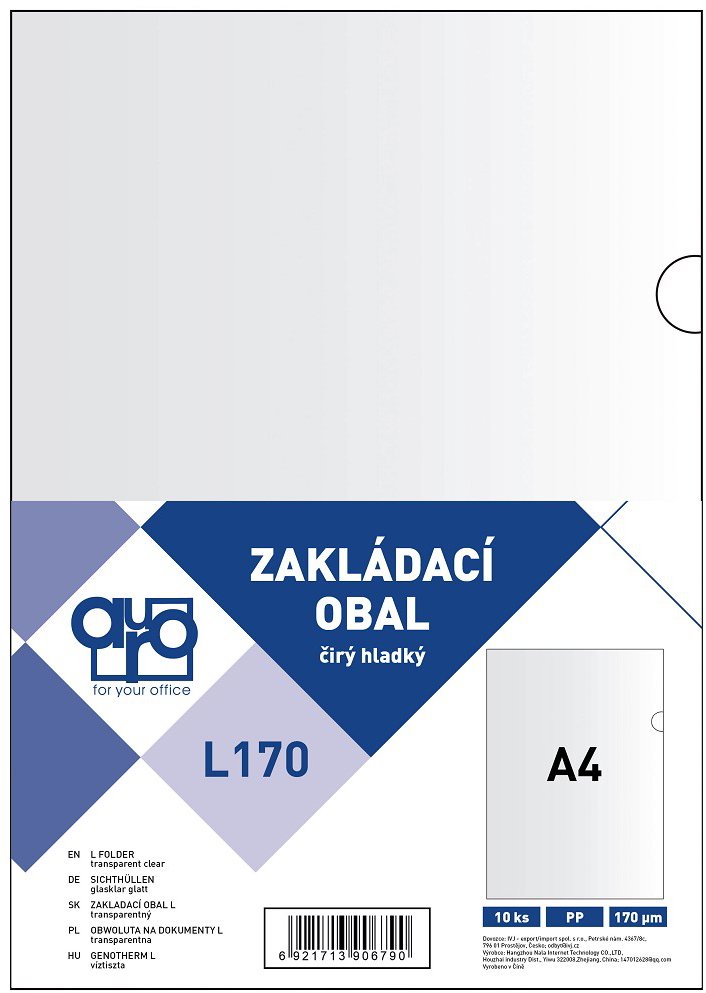 Auro Office zakládací obal A4, 170 µm, PVC, hladký - 10 ks
