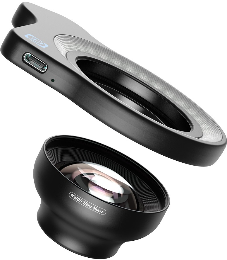 Apexel 75mm Ultra Macro Lens with fill light