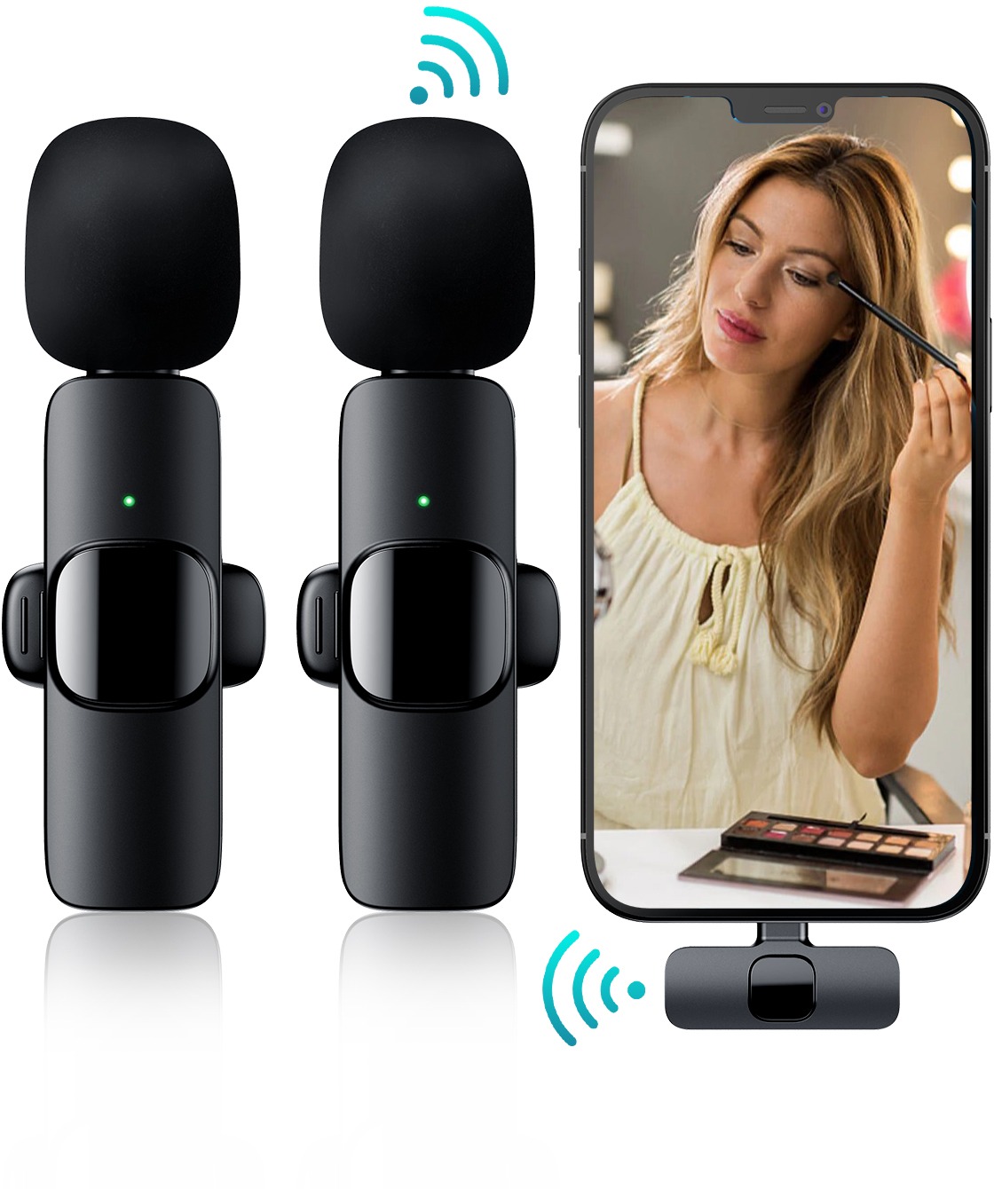 Apexel 2 Pack Wireless Lavillar Microphone (Lighting interface)