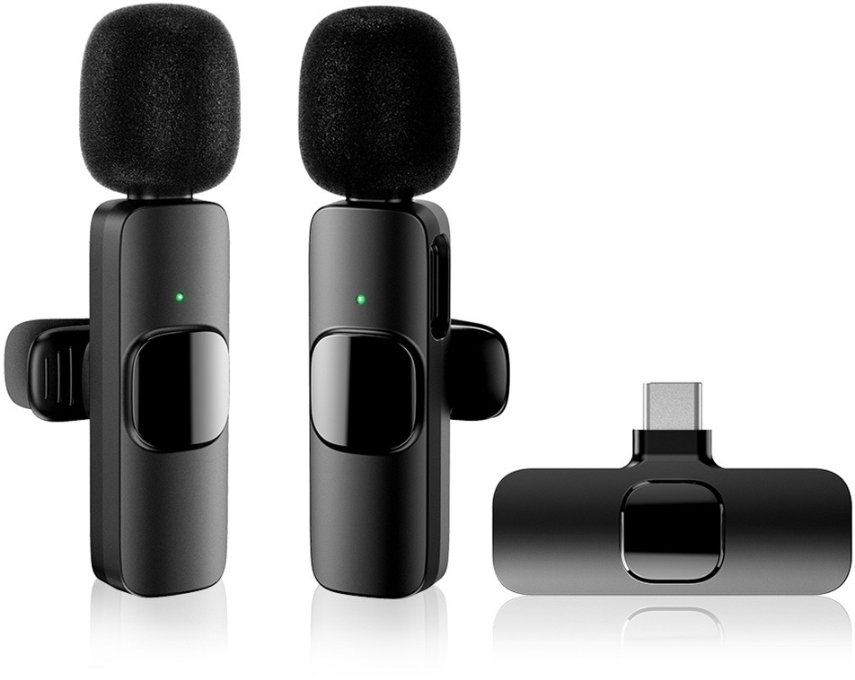 Apexel 2 Pack Wireless Lavillar Microphone (USB type-c interface)
