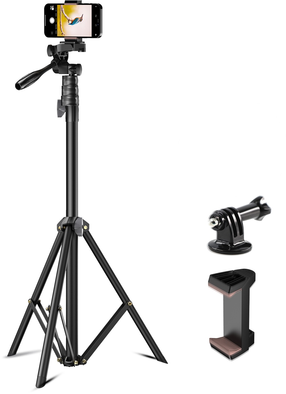Apexel Upgraded Travel Tripod Stand - Quick release Mount +handle