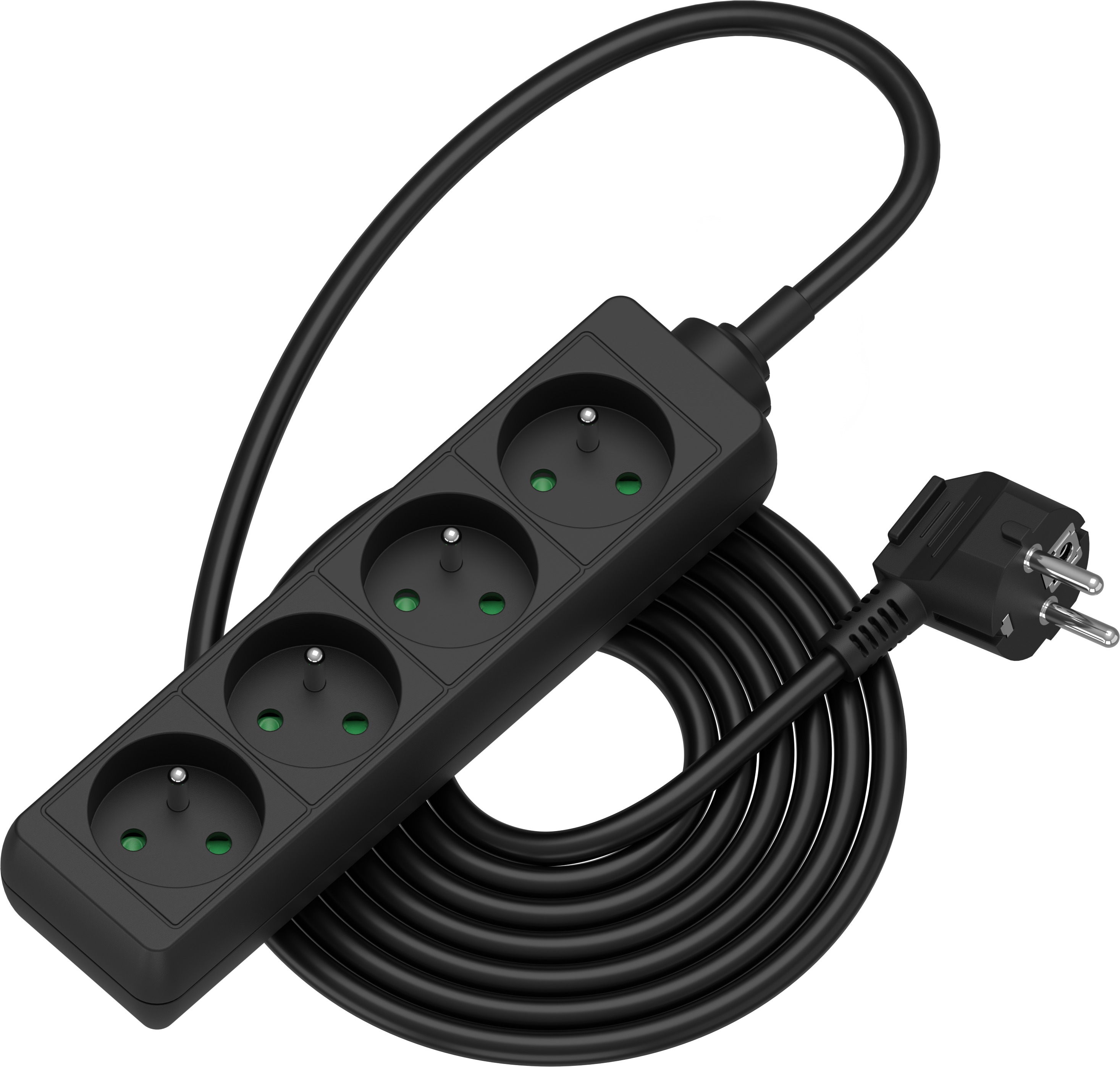AlzaPower prodlužovací přívod 230V 4 zásuvky 3m černý