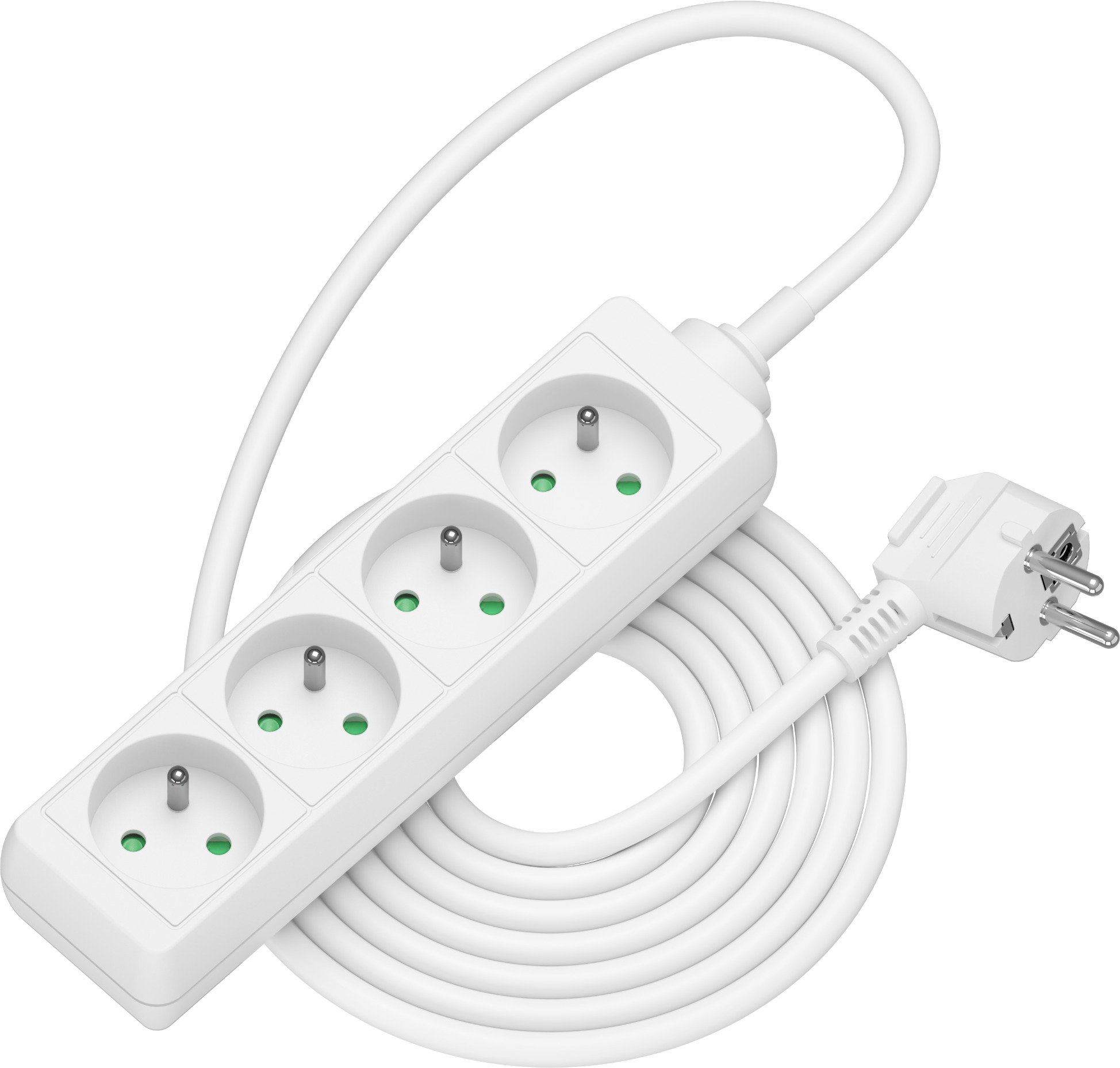 AlzaPower prodlužovací přívod 230V 4 zásuvky 3m bílý