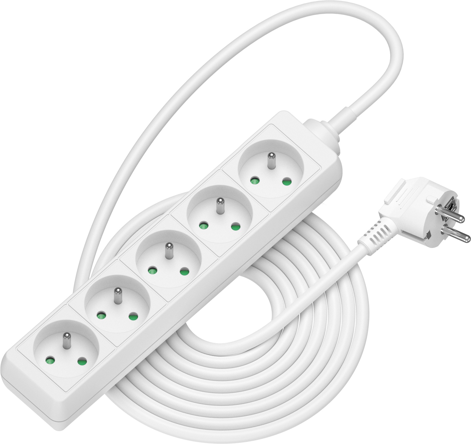 AlzaPower prodlužovací přívod 230V 5 zásuvek 3m bílý
