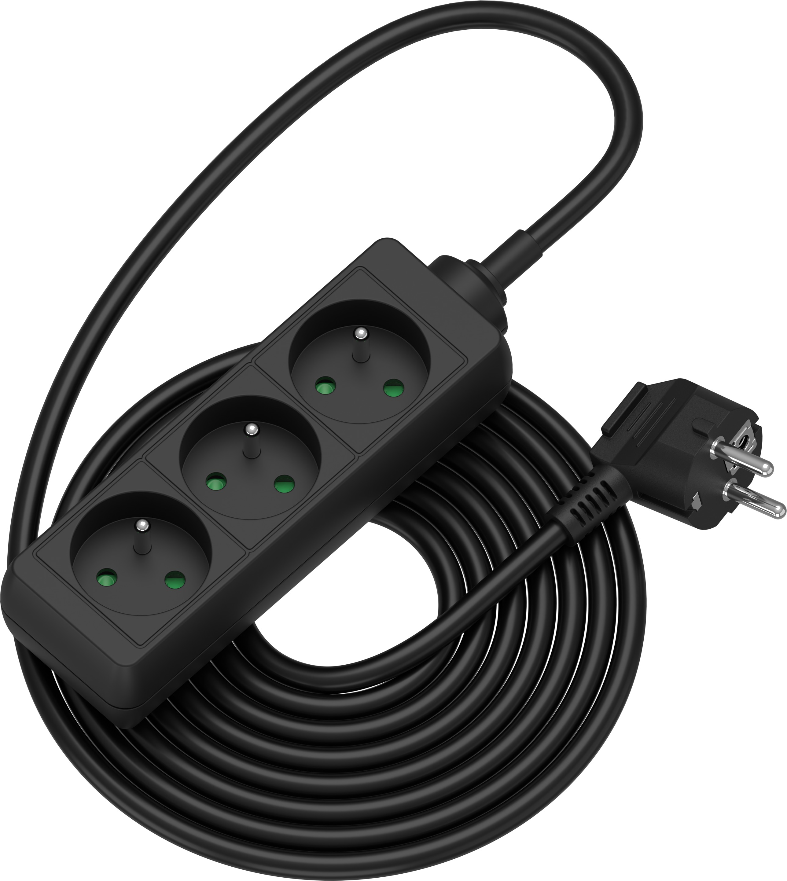 AlzaPower prodlužovací přívod 230V 3 zásuvky 5m černý