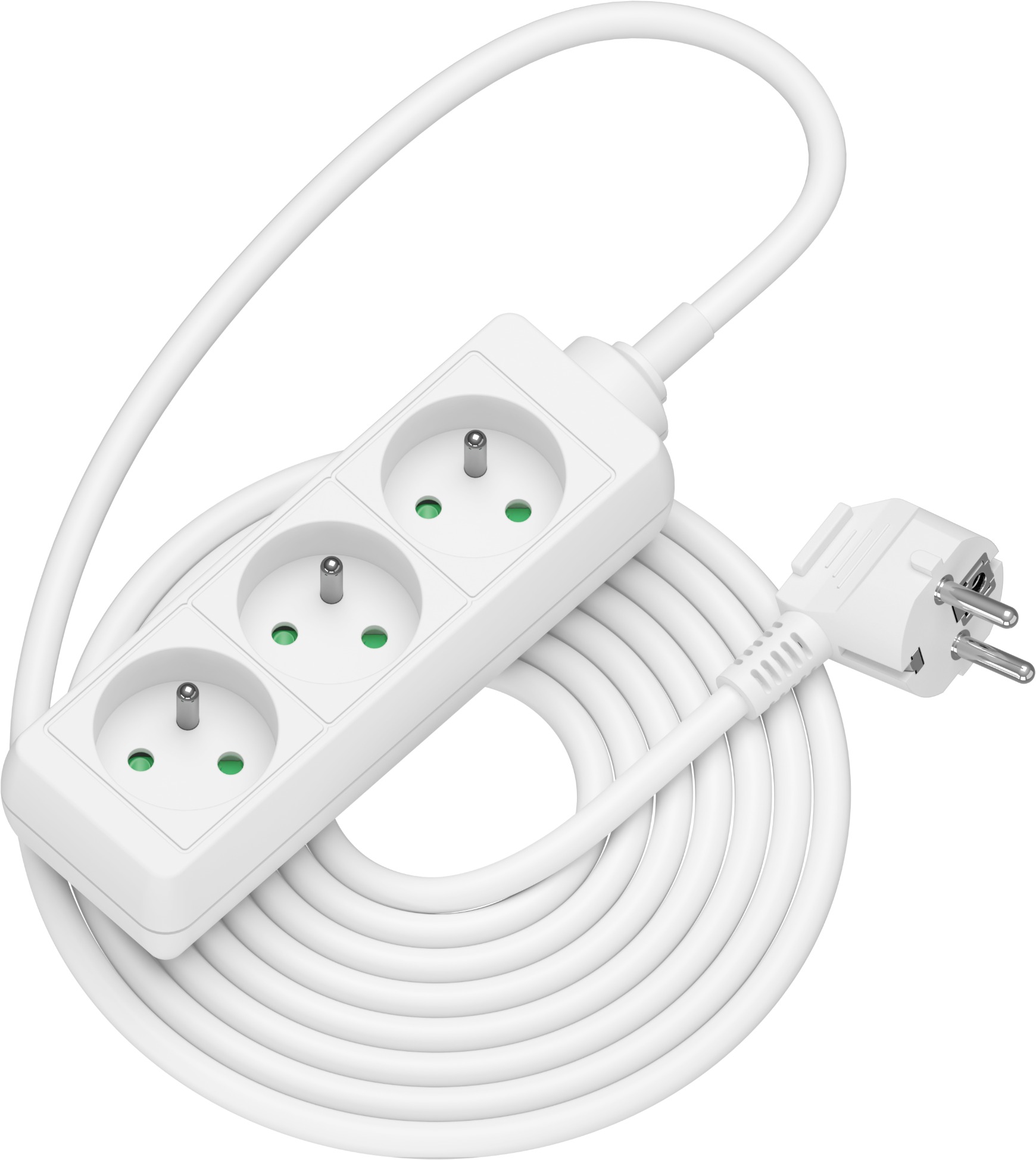 AlzaPower prodlužovací přívod 230V 3 zásuvky 5m bílý