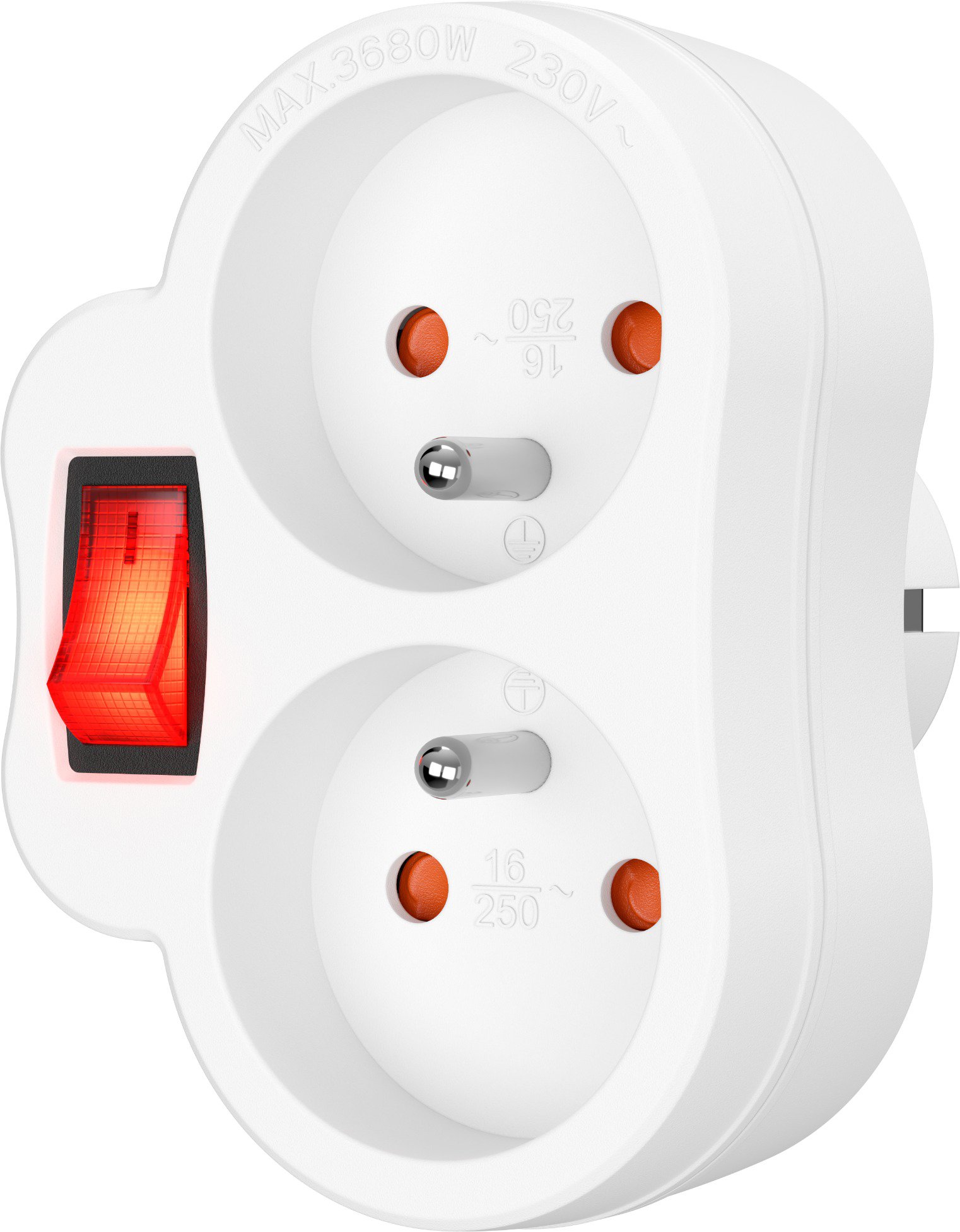 AlzaPower rozdvojka s vypínačem 230V bílá