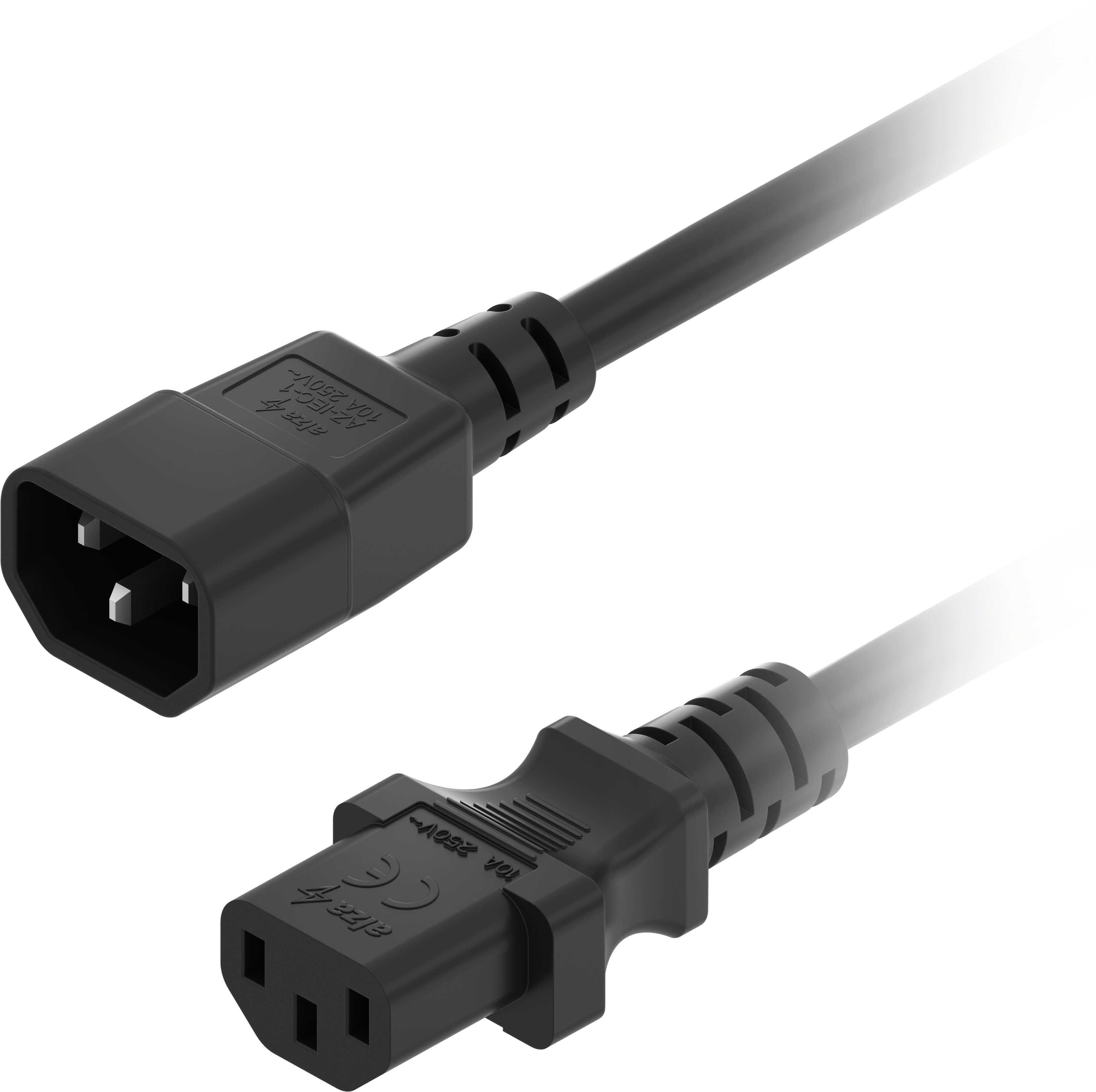 AlzaPower Cord Extension IEC C14 to C13 250V 5m černý
