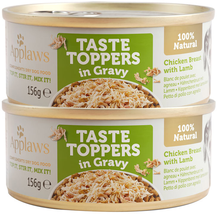 Applaws konzerva Dog Taste Toppers Gravy Kuře s jehněčím 2 × 156 g
