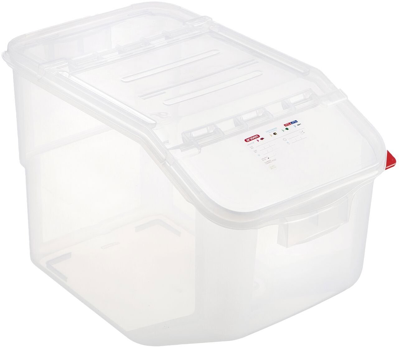 ARAVEN Nádoba na ingredience GN 1/1, PP, 400 mm, 22,65 l, fifo
