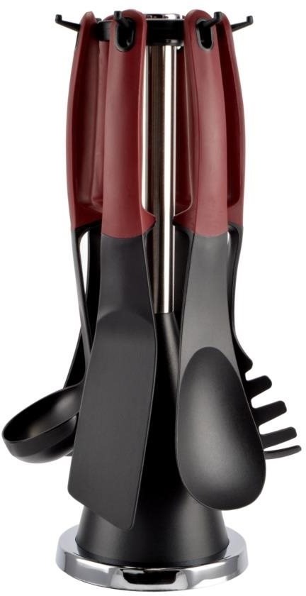 Perfect Home Serving set plast, se silikonovou rukojetí 6 dílů + stojánek